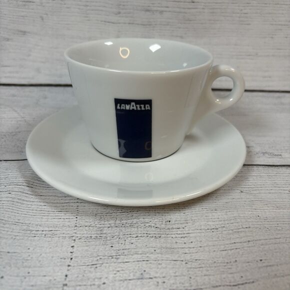 Lavazza Cappuccino Coffee Cup Saucer 2.5" Porcelain Mug Blue Logo d'ANCAP Italy - Picture 1 of 7